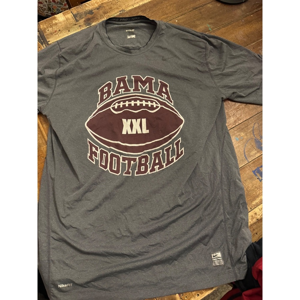 Nike Pro Alabama Crimson Tide Bama Football Shirt Mens XXL Gray NikeFIT T-Shirt